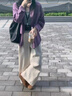花花公子（PLAYBOY）法式藍(lán)色襯衫女早秋季2025新款韓系寬松休閑襯衣長(zhǎng)袖氣質(zhì)上衣 【紫色】【多巴胺穿搭/洋氣/氣質(zhì) XL 60/65kg 【冷淡系獨(dú)特別致上 曬單實(shí)拍圖