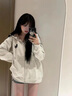 京多夢韓版連帽衛(wèi)衣女2025新款秋冬時尚寬松開衫外套學(xué)院風(fēng)爆款格子上衣 花灰色 （常規(guī)款） L （105-125斤） 曬單實拍圖