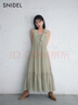 SNIDEL2025春夏新品甜美露背純色流蘇蝴蝶結(jié)吊帶連衣裙SWFO251129 綠色 M (1) 曬單實(shí)拍圖