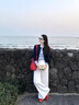 艾珠兒（Aizhuer）休閑褲女裝2025秋季學(xué)院小香風(fēng)針織開(kāi)衫褲子女韓系穿搭一整套裝 藍(lán)色假兩件上衣+褲子 M 曬單實(shí)拍圖