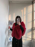 喜媽媽冬新娘狐貍毛披肩婚紗披風(fēng)禮服旗袍皮草斗篷白色女酒會(huì)長(zhǎng)毛 酒紅色長(zhǎng)毛（加絨里+毛刷） 曬單實(shí)拍圖
