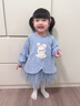 幼歌（YOUGE）嬰幼兒秋季新款有機(jī)棉假兩件衛(wèi)衣網(wǎng)紗裙寶寶軟彈連衣裙藍(lán)色90 cm 曬單實(shí)拍圖