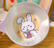 COOKSS兒童輔食碗餐具寶寶碗餐具防燙兒童小孩訓(xùn)練專用可愛吃飯碗紫色兔 曬單實拍圖