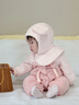 巴拉巴拉童裝嬰兒連體衣服2025秋冬裝寶寶爬服包屁衣爬爬服仿羊羔毛造型萌 粉色兔子00366 73cm 曬單實(shí)拍圖