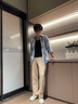 名創(chuàng)優(yōu)品（MINISO）重磅休閑褲男2025新款春秋寬松百搭窄版顯瘦直筒褲垂墜感男款長(zhǎng)褲 【直筒褲】卡其(楓葉紅褲前左下 4XL (體重205-230斤左右) 曬單實(shí)拍圖