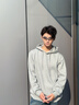 回力重磅衛(wèi)衣男春秋季連帽衫青少年美式oversize休閑舒適男款上衣外套 麻灰(純色) XL /180(不縮水不褪色) 曬單實(shí)拍圖
