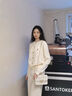 Ehangy包包女款2025年輕奢斜挎包小香風(fēng)鏈條腋下包七夕情人節(jié)禮物送女友 米白色 曬單實拍圖