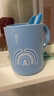 茶花（CHAHUA）茶花漱口杯大號家用印花食品級刷牙杯洗漱杯牙缸刷牙漱口杯牙刷杯 【單只】印花口杯-藍色 曬單實(shí)拍圖