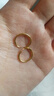 中銀鑫行黃金素圈耳環(huán)光面999足金圓形耳飾養耳純金黃金養耳洞 小號耳釘一對（克重多退少補） 約1g 曬單實(shí)拍圖