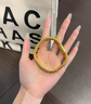 BUKKEHAVE金包銀三馬鞭手鏈男999足金足銀古法老板手鏈大粗寬霸氣手鏈 三馬鞭手鏈 包金4.5克總重約55克 曬單實(shí)拍圖