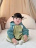 迪士尼（Disney）嬰兒衣服連帽連體衣開春秋季裝款男女寶寶超萌洋氣外出哈衣 綠色 90cm 曬單實(shí)拍圖