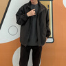 IZEXX立領工裝外套男士秋冬季寬松休閑百搭高級感夾克上衣MZ20黑色2XL 曬單實拍圖