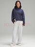 lululemon丨Loungeful 女士休閑直筒長(zhǎng)褲 透氣 LW5EWUA 雜色超淺灰 M 曬單實(shí)拍圖