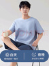 浪莎男士睡衣男夏季棉質(zhì)薄款舒適可外穿家居服寬松套裝2025新款藍(lán)色 曬單實(shí)拍圖