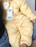 巴拉巴拉童裝嬰兒連體羽絨服輕薄羽絨服寶寶衣服2025冬裝抱衣爬服男童女童 黃色雪人-白鴨絨 90 cm-充絨量47g 曬單實(shí)拍圖