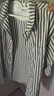 無印良品（MUJI）男式 涼感雙層紗織短袖睡衣套裝 男士家居服涼感物語25年夏季 煙熏綠色豎條紋 S -M上裝170/92A下裝170/80A 曬單實(shí)拍圖