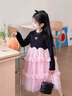 G.DUCKKIDS小黃鴨公主裙女童連衣裙秋裝2025新款洋氣兒童裙子小女孩長(cháng)袖紗裙 黑色 120 建議5~6歲【110-120cm】cm 曬單實(shí)拍圖