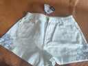 啄木鳥(niǎo)新中式中國(guó)風(fēng)刺繡設(shè)計(jì)牛仔短褲女士夏裝新款高腰休閑百搭字熱褲 白色132版 30 125-135斤 曬單實(shí)拍圖