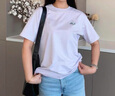 森馬（Semir）【多彩涼感T】短袖t恤女夏中長(cháng)款寬松舒適刺繡上衣109324100007 曬單實(shí)拍圖