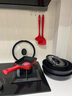 特福（Tefal）鍋具套裝百變鍋鑄鋁紅心可拆卸煎炒鍋六件套黑美人【帶硅膠鏟】 曬單實(shí)拍圖