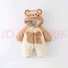 G.DUCKKIDS小黃鴨嬰兒衣服秋冬款加厚連體衣新生兒棉衣寶寶爬服卡通外出服 駝色 80cm 80尺碼6-12月【75-】 曬單實(shí)拍圖