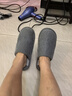利達妮（TZLDN）室內棉拖鞋男款防滑春秋棉居家男士家居情侶毛布拖鞋 灰色42-43 曬單實(shí)拍圖