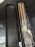 COOKSS筷子勺子叉子套裝不銹鋼便攜餐具學(xué)生收納盒叉子雞翅木筷子四件套 曬單實(shí)拍圖
