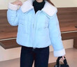 森馬（Semir）羽絨服女冬季拼接毛領(lǐng)大翻領(lǐng)80絨子寬松2025甜美上衣109725113033 曬單實(shí)拍圖