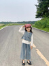 G.DUCKKIDS小黃鴨女童夏季套裝2025新款兒童牛仔闊腿褲兩件套女寶寶夏裝衣服 淺藍色 100 建議2~3歲【 90-100cm】cm 曬單實拍圖
