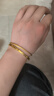 黃金谷情人節禮物古法傳承黃金手鐲簡(jiǎn)約磨砂三生三世999足金手鐲送女友 一心一意-一圈-58mm 曬單實(shí)拍圖