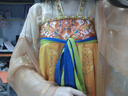 重回漢唐長(cháng)安渡原創(chuàng  )唐制齊胸破裙套裝國風(fēng)漢服女款春夏 上淺黃下橘黃齊胸套裝/預售45天 L 165 曬單實(shí)拍圖
