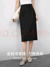 尚都比拉職場(chǎng)通勤黑色半身裙女春季顯瘦直筒裙高級感中長(cháng)裙 黑色 XL 曬單實(shí)拍圖