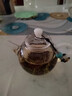 高茗（gaoming）小茶壺一人用綠茶專用泡茶器小容量透明玻璃功夫茶單壺手抓茶具 255ml 天球壺+松石壺繩 曬單實(shí)拍圖