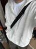 頂峰保羅（Dingfengbaoluo）美式條紋開(kāi)衫衛衣男秋季寬松百搭休閑連帽外套XM05白花灰XL 曬單實(shí)拍圖