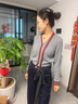 闊色（kuose）灰色短款鏤空v領(lǐng)針織開(kāi)衫毛衣女2025春季新款修身顯瘦上衣秋 灰色 L 曬單實(shí)拍圖