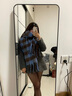 viney圍巾女秋冬季毛絨保暖女士圍脖披肩2025新款生日禮物送女友老婆 藍咖格子-高端禮盒裝 曬單實(shí)拍圖