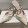 CHARLES&KEITH亮鉆一字帶尖頭高跟穆勒拖鞋七夕禮物送女友CK1-60920353 Cream奶白色 37 曬單實(shí)拍圖