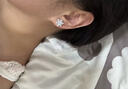 金店同款雪花銀耳釘999純銀莫桑石鉆石莫桑鉆耳飾女士感養(yǎng)耳洞 【一克拉莫桑鉆】 禮盒：一生所 曬單實(shí)拍圖