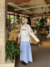 衣品元長(cháng)袖t恤女潮流衣服女裝夏季新款2025女款t恤衫上衣半袖正肩罩衫 白色 均碼 （80-135斤） 曬單實(shí)拍圖