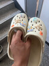 名創(chuàng)優(yōu)品（MINISO）洞洞鞋男女夏季外穿涼鞋防滑厚底踩屎感包頭涼拖鞋 卡其+海洋星星 曬單實(shí)拍圖