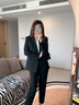伯德小姐黑色西裝外套女士職場小個子面試正裝職業(yè)公考西服套裝 曬單實拍圖