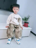 ONEDEW國際大牌男童秋裝套裝2025新款帥氣中小童衛衣兒童寬松寶寶春秋衣 杏色 120cm 均碼 曬單實(shí)拍圖