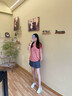 DEATKN德國夏季薄款大碼寬松健身房女速干瑜伽服運動跑步短褲套裝玫粉上衣+灰色冰絲短褲XL ____120-140斤 曬單實拍圖