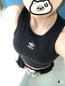 adidas修身百搭工字背運動背心女裝阿迪達斯官方三葉草 黑色   L 曬單實拍圖