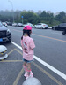 FIDQIOG國際品牌女童短袖T恤2025夏季新款蝴蝶結(jié)小貓印花可愛女孩洋派上衣 粉色上衣+內(nèi)搭褲 M 130cm 曬單實拍圖