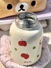 物生物（RELEA）兒童保溫杯吸管水杯女士高顏值316L不銹鋼學(xué)生宿舍辦公室便攜杯子 甜心蘋(píng)果汁500ml【單杯款】 曬單實(shí)拍圖