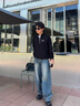 Calvin KleinJeans25秋季新款男士經(jīng)典字母運(yùn)動(dòng)ck半拉鏈立領(lǐng)寬松衛(wèi)衣4RD236G UB1-太空黑 M 曬單實(shí)拍圖