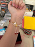 中國黃金（CHINA GOLD）黃財神鴻運招財時尚手鏈女白水晶足金手串七夕情人節(jié)禮物送女朋友 三通葫蘆白水晶手串 曬單實拍圖