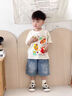G.DUCKKIDS2025夏季兒童立體韓版卡通印花玩偶短袖T恤休閑寬松女孩打底上衣 米杏色短袖-豎條與漢堡 110 建議身高100-110cm/約30-40斤 曬單實(shí)拍圖