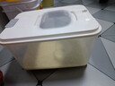 京東物流 家用翻蓋裝米桶五谷雜糧密封桶防蟲(chóng)防潮食品級密封桶 透明白 22斤 曬單實(shí)拍圖